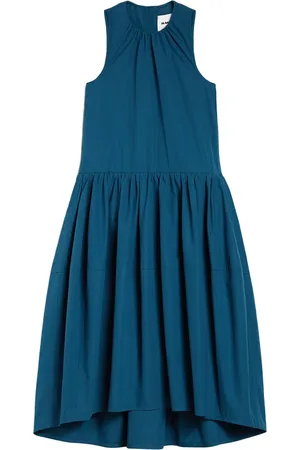 Jil Sander Vestido midi con diseño pliegues