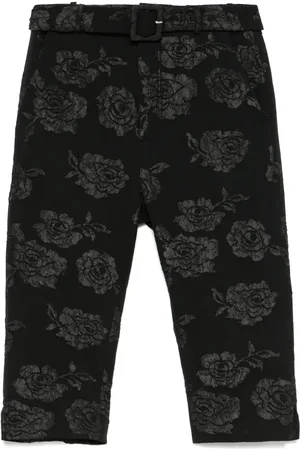 ROTATE Pantalones capri con motivo floral en jacquard