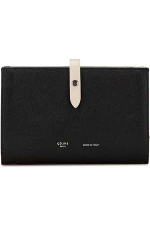 Céline Cartera Large Bicolor Leather Multifunction Strap Wallet 2017