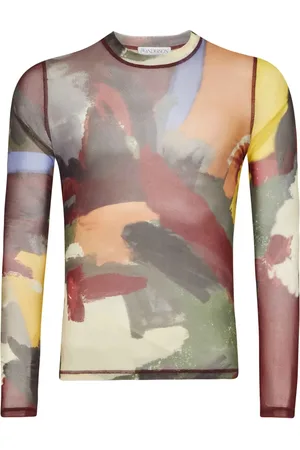J.W.Anderson Top de malla con estampado abstracto