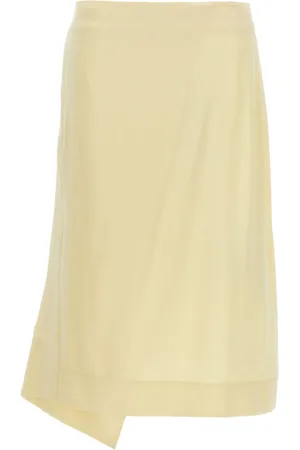 Jil Sander Falda midi con diseño cruzado