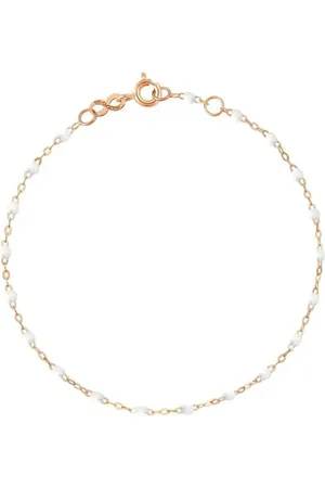 GIGI CLOZEAU Pulsera en oro rosa de 18kt con cuentas blancas