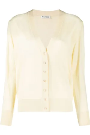 Jil Sander Cárdigan de tejido fino con cuello en V