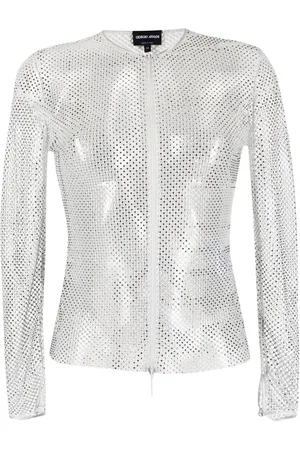 Giorgio Armani Playera de malla con cuello redondo