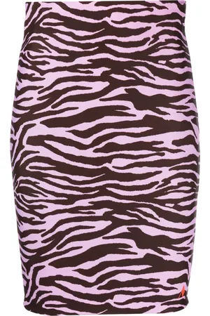 The Attico Falda midi con estampado de cebra