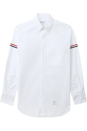Thom Browne Camisa oxford con franja de grosgrain