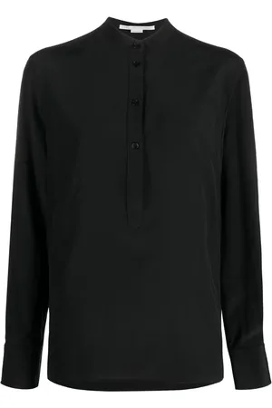 Stella McCartney Blusa de seda con cuello mao