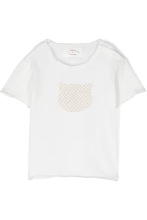 TEDDY & MINOU Playera con con cuello redondo y parche de gato