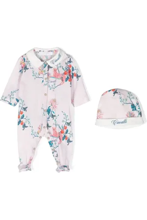 Roberto Cavalli Set de mameluco con estampado de leopardo y floral