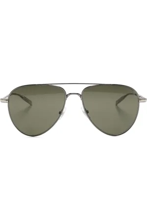 Montblanc Lentes de sol con armazón redonda y logo estampado