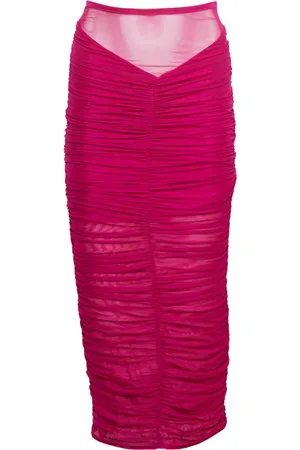 FLEUR DU MAL Falda midi fruncida