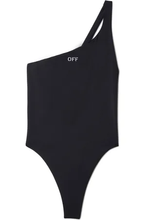 OFF-WHITE Traje de baño con logo estampado y tira en un hombro
