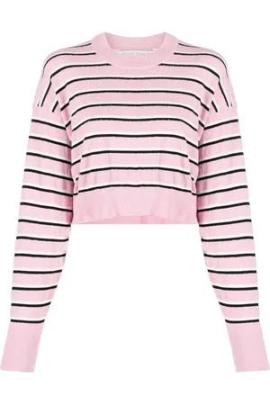 Palm Angels Suéter corto con rayas estampadas