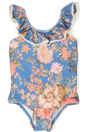 ZIMMERMANN Traje de baño August con estampado floral y volantes