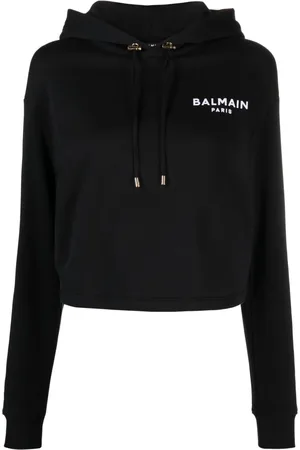 Balmain Hoodie con logo afelpado
