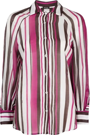Kiton Camisa manga larga con rayas verticales estampadas