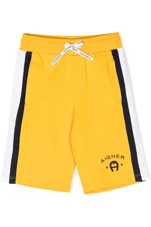 Aigner Shorts deportivos con cordones en la pretina y logo bordado