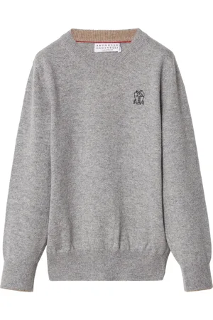 Brunello Cucinelli Sudadera de cachemira con logo bordado