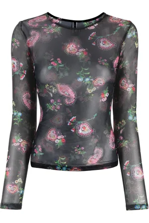 Cynthia Rowley Top manga larga con estampado floral