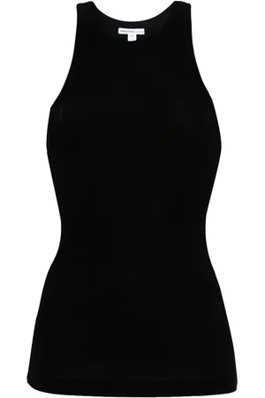 James Perse Top tejido de canalé con cuello redondo