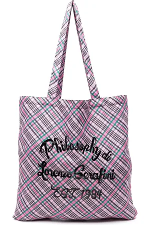Serafini Bolsa de playa con motivo de cuadros