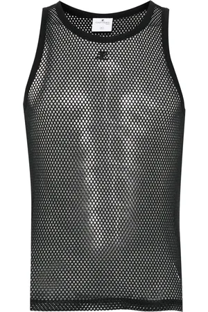 Courrèges Top de malla con parche del logo