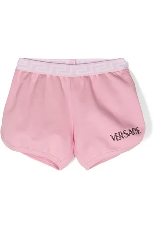 VERSACE Shorts con logo de strass