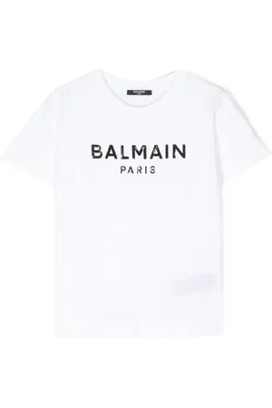 Balmain Playera con logo en lentejuelas