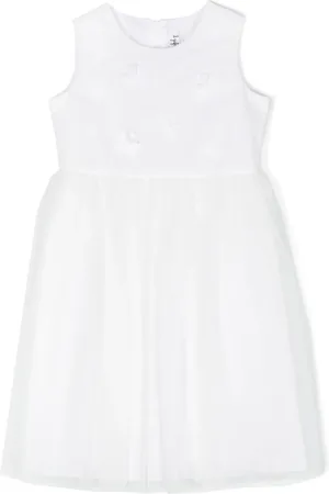 Il gufo Vestido acampanado con aplique floral