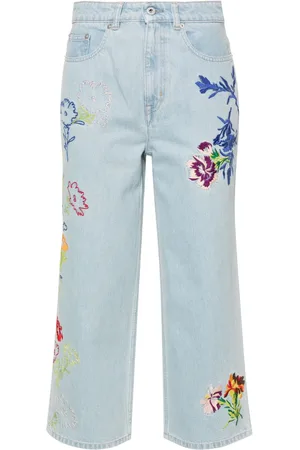 Kenzo Jeans Drawn Flowers