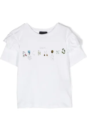 John Richmond Playera con logo estampado y detalles de strass