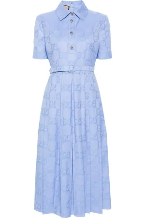 Gucci Vestido midi con logo GG en jacquard