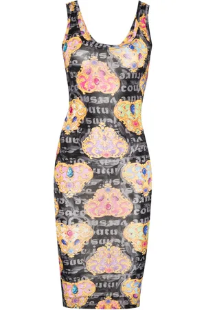 VERSACE Vestido estilo suéter con estampado Heart Couture