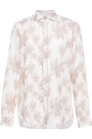 BARBA Camisa con palmeras estampadas
