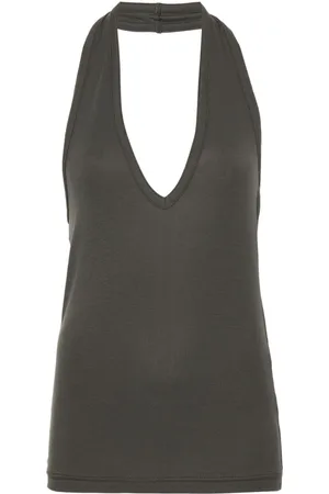 THOM KROM Camiseta de canalé con cuello halter
