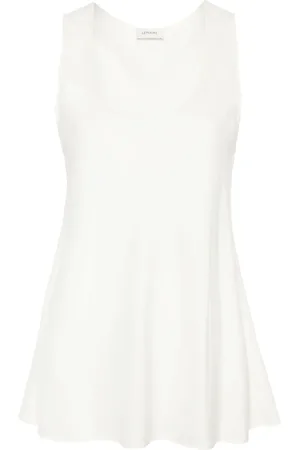 LEMAIRE Camiseta satinada con cuello redondo