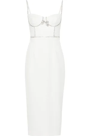 Self-Portrait Vestido midi con detalles de cristal