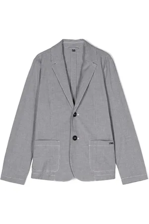 Emporio Armani Blazer con motivo pied de poule y botones