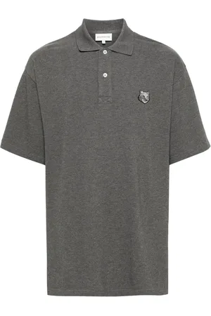 Maison Kitsuné Playera tipo polo con parche Fox