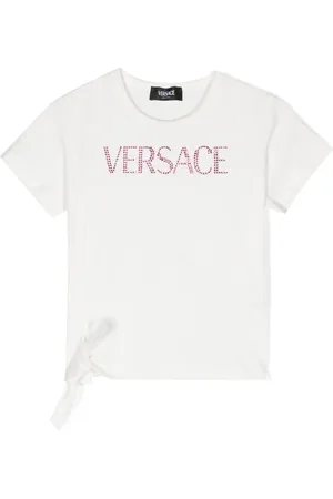 VERSACE Playera con detalle de logo en strass