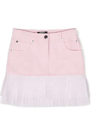 Balmain Falda con panel de tul