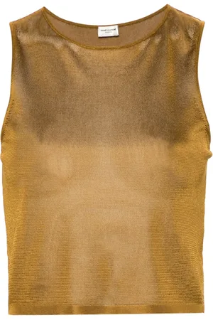 Saint Laurent Camiseta corta tejida