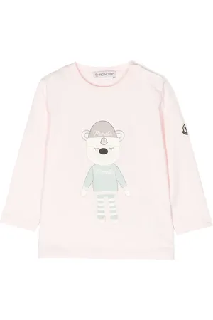 Moncler Playera con parche del logo y caricatura estampada