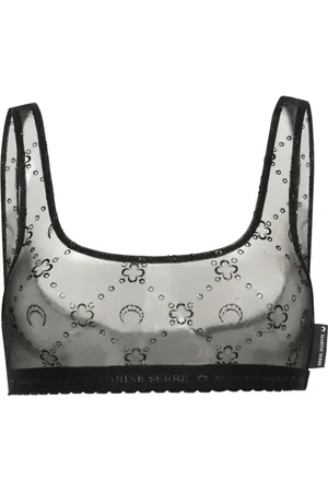 Marine Serre Bralette de tul con monograma