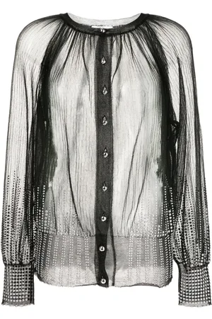 Paco rabanne Cárdigan transparente con mostacilla