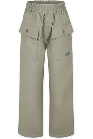 Gucci Pantalones rectos con logo bordado