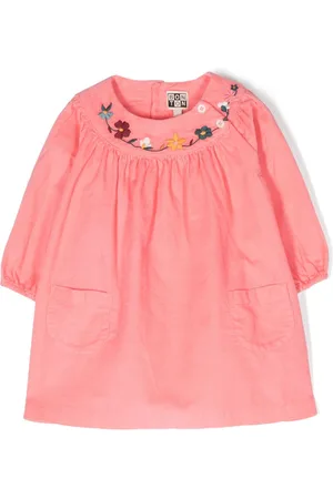 BONTON Vestido manga larga con bordado floral