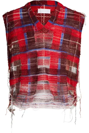 Maison Margiela Camiseta con estampado de cuadros envejecidos