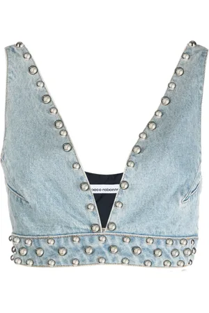 Paco rabanne Bralette de mezclilla con apliques