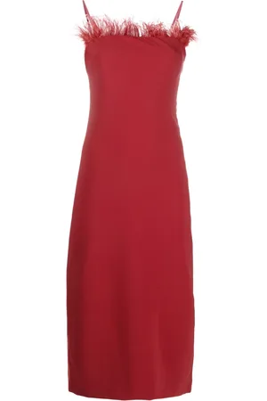 Patrizia Pepe Vestido ajustado con ribete de plumas